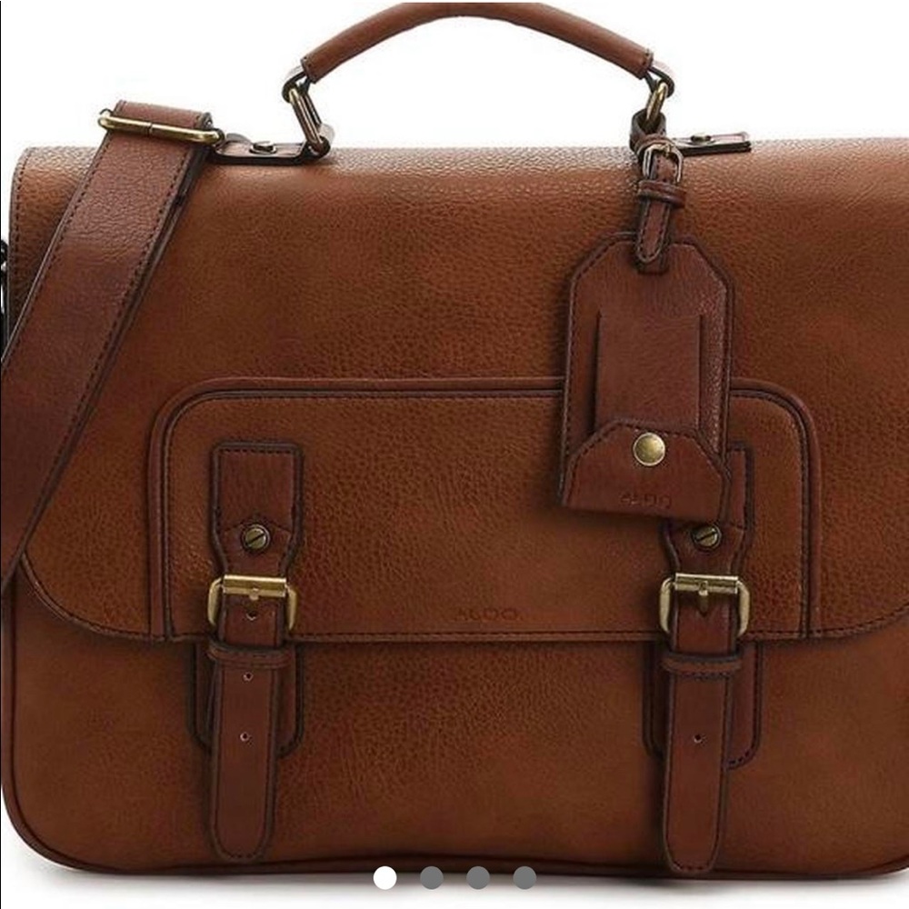 Aldo brown leather messenger bag
